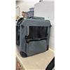 Image 2 : Gray Soft-Sided Collapsible Pet Crate With Mesh Windows, Carrying Handles, and Removable Mat, 25 ×