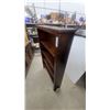Image 2 : Dark Stained Wood Four-Shelf Open-Back Bookcase