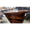 Image 3 : Dark Stained Wood Four-Shelf Open-Back Bookcase