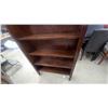 Image 4 : Dark Stained Wood Four-Shelf Open-Back Bookcase