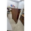 Image 5 : Dark Stained Wood Four-Shelf Open-Back Bookcase