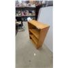 Image 2 : Wooden Open-Front Wedge-Shaped Bookcase with Three Shelves 33”×24”×10”
