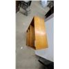 Image 3 : Wooden Open-Front Wedge-Shaped Bookcase with Three Shelves 33”×24”×10”