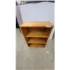 Image 4 : Wooden Open-Front Wedge-Shaped Bookcase with Three Shelves 33”×24”×10”