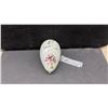 Image 1 : Vintage Blown Milk Glass Hand-Painted Easter Greeting Egg with Floral Design, Approximately 6 × 4”