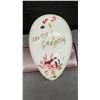 Image 6 : Vintage Blown Milk Glass Hand-Painted Easter Greeting Egg with Floral Design, Approximately 6 × 4”