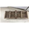 Image 3 : Vintage Wooden Tool Caddy, Hand Trowel, Hand Drill, Bow Saw