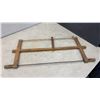 Image 8 : Vintage Wooden Tool Caddy, Hand Trowel, Hand Drill, Bow Saw