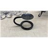 Image 10 : Wrought Iron and Rattan Display, 3-Tiered Stand, 28 × 16” with Glass Shelves, Wall Decor, and