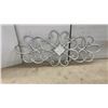 Image 5 : Wrought Iron and Rattan Display, 3-Tiered Stand, 28 × 16” with Glass Shelves, Wall Decor, and