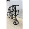 Image 2 : Wrought Iron and Glass Solar-Powered Garden Lights, 6 Piece Set, Approximately 18 × 27”