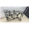 Image 4 : Wrought Iron and Glass Solar-Powered Garden Lights, 6 Piece Set, Approximately 18 × 27”