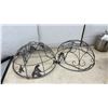 Image 3 : Assorted Lanterns and Hanging Baskets: (2) Metal Hanging Baskets, (1) Black Solar Lantern