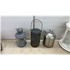 Image 4 : Assorted Lanterns and Hanging Baskets: (2) Metal Hanging Baskets, (1) Black Solar Lantern