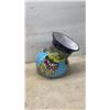 Image 3 : Assorted Glass and Ceramic Vases and Planters: Red and White Swirl Vase, 3 Blue Crackle Glass Vases