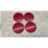 Image 3 : 6 Stimsonite Round Reflex Reflectors, Red and Green, 5 1/4” Diameter