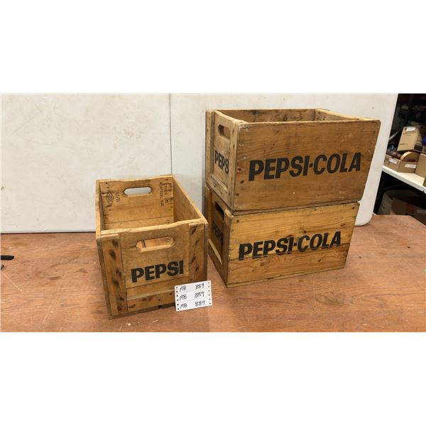 Three Vintage Pepsi-Cola Wooden Crates, 11/71, Montreal, Quebec