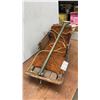 Image 2 : Vintage Wooden Sled with Steering Handle, Orange Shag Carpet Liner