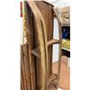 Image 5 : Vintage Wooden Sled with Steering Handle, Orange Shag Carpet Liner