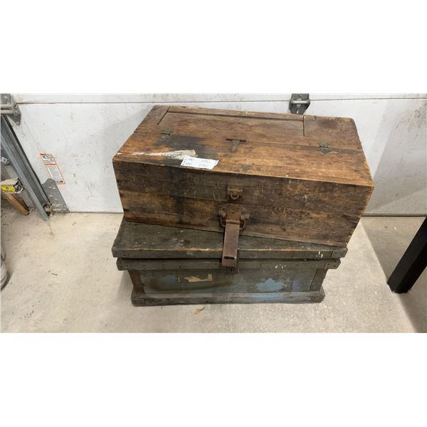 Two Wooden Tool Chests 32 × 10 × 17 and 20 × 31 × 11
