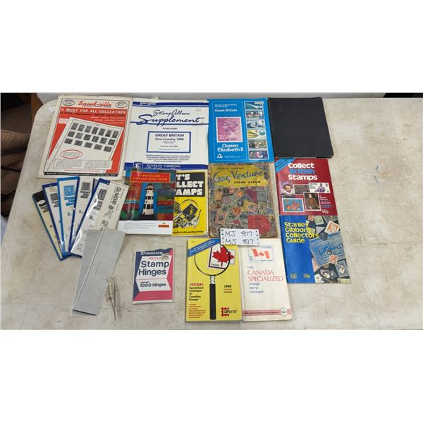 Stamp Collecting Ephemera Including Stanley Gibbons Gay Venture Album, Catalogues, Hinges