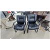 Image 1 : Set of Black Faux Leather Cantilever Guest Chairs with Padded Seats, Backs, and Armrests