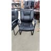 Image 2 : Set of Black Faux Leather Cantilever Guest Chairs with Padded Seats, Backs, and Armrests
