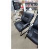 Image 4 : Set of Black Faux Leather Cantilever Guest Chairs with Padded Seats, Backs, and Armrests