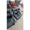 Image 6 : Set of Black Faux Leather Cantilever Guest Chairs with Padded Seats, Backs, and Armrests
