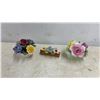 Image 11 : Porcelain Lady Figurine with Roses and Assorted Miniature Ceramic Floral Arrangements