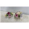 Image 7 : Porcelain Lady Figurine with Roses and Assorted Miniature Ceramic Floral Arrangements
