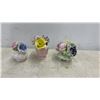 Image 9 : Porcelain Lady Figurine with Roses and Assorted Miniature Ceramic Floral Arrangements