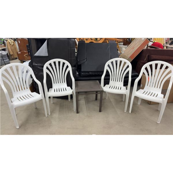 4 Patio Chairs and 20 × 20 Patio Table