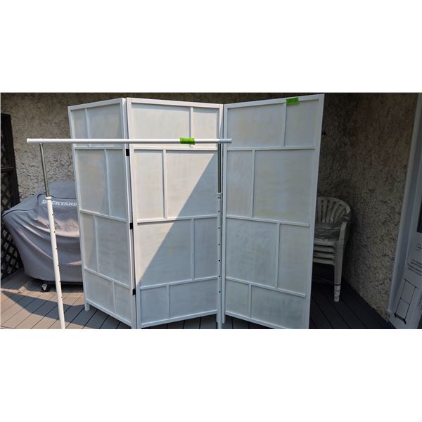 IKEA 6 Ft × 7 Ft Folding Room Divider/Privacy Wall, 2-Tier Coat Rack