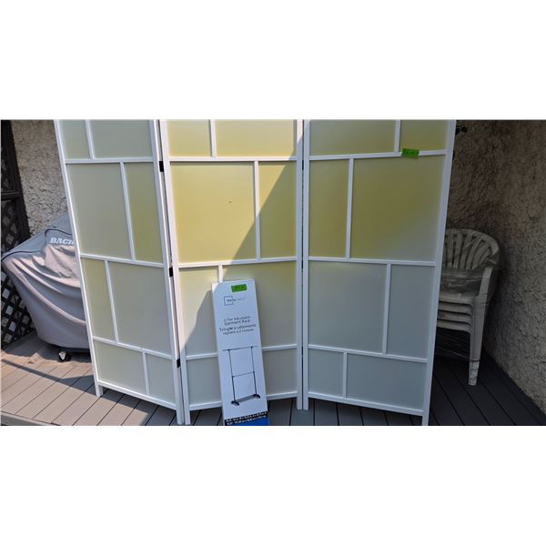 IKEA 6 Ft × 7 Ft Folding Room Divider/Privacy Wall, 2-Tier Coat Rack, Mainstays