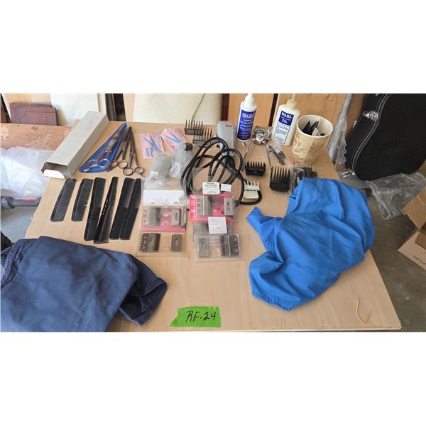 30-Piece Barber Set: Hand and Electric Clippers, Scissors, Combs, Capes