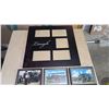 Image 1 : Family Picture Frame 18" × 18" and 3 Framed Photos of Antique Steamers