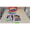 Image 1 : John Wayne Sealed DVD Tribute, Hannah Montana CD Holder, and Basket