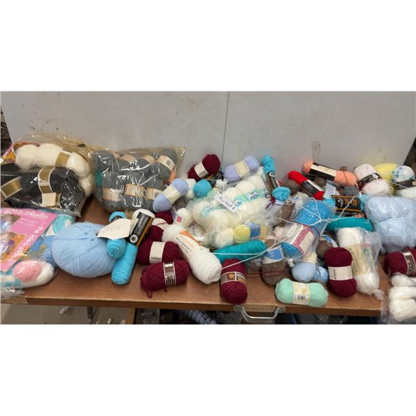 Large Assortment of Knitting and Crochet Yarn in Various Colors and Fibers Including Scheepjes