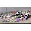 Image 1 : Large Lot of Assorted Craft Ribbons, Spools of Yarn, Thread, Fabric Strips