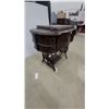 Image 3 : Antique Singer Improved Family Treadle Sewing Machine in Carved Wood Cabinet, Late 19th Century