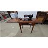 Image 1 : Vintage Singer Model 66 Electric Sewing Machine in Drop-Leaf Wooden Cabinet, 1920s-1950s
