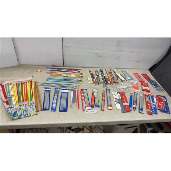 Assorted Knitting Needles Including Aero, Milward, Susan Bates, Tricoter, Double-Point and Single