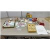 Image 1 : Sewing Lot: Thimble Collection, Thread Spools, Crayons, Watercolors, Pins, Ribbons
