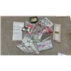 Image 3 : Sewing Lot: Thimble Collection, Thread Spools, Crayons, Watercolors, Pins, Ribbons