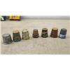 Image 9 : Sewing Lot: Thimble Collection, Thread Spools, Crayons, Watercolors, Pins, Ribbons