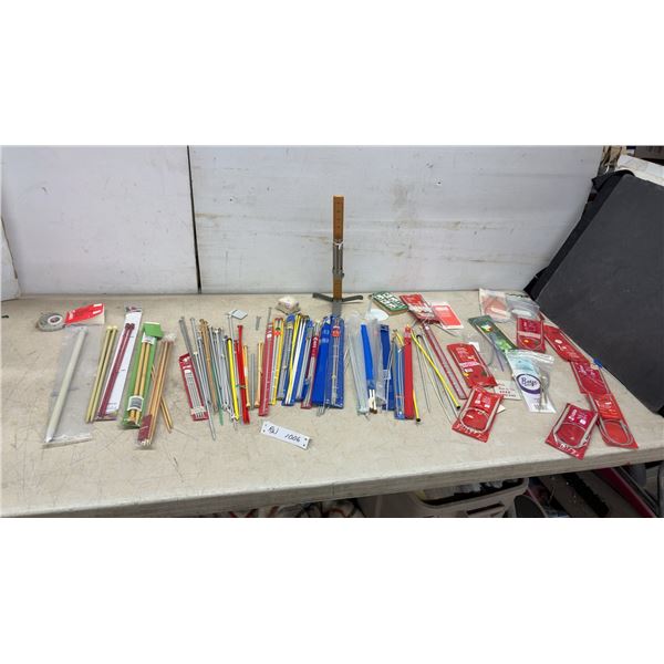 Large Lot of Knitting Needles Including Aero, Boye, Clover Takumi, and Prym, Gauge