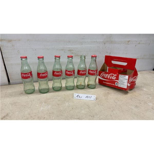 6 Coca-Cola 237 mL Glass Contour Bottles with Cardboard 6-Pack Carrier