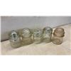 Image 2 : Vintage Clear Glass Pony Beehive Electrical Insulators CD 102 and Mounting Pins