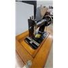 Image 3 : Antique Raymond Treadle Sewing Machine in Ornate Wooden Cabinet With Four Drawers